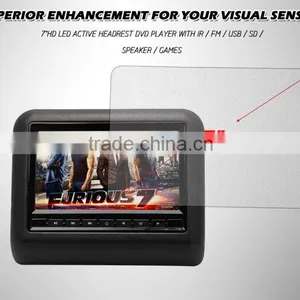 7 Inch HD LED Touch Screen Active Headrest DVD Player thumbnail-3
