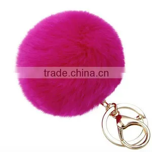 10cm Rabbit Fur Ball Keychain thumbnail-4