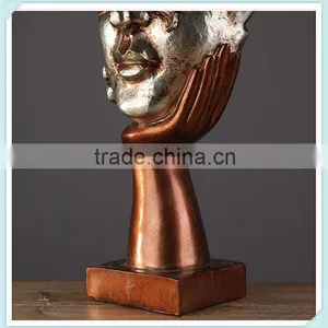 American Style Resin Retro Head Sculpture Head Figurine for Home Decoration thumbnail-3