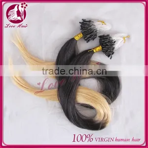 Cheap Micro Ring Loop Hair Extensions 1g Natural Black Color Brazilian Micro Ring Hair Extensio thumbnail-3