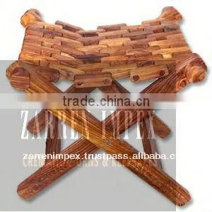 Wooden Stool Folding 18" thumbnail-1