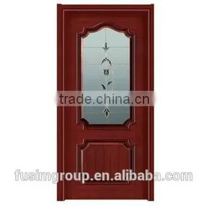 Latest Design Wooden Door Interior Door With Big Glass thumbnail-1