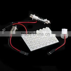 48 LED White Dome Bulb Light for Car Interior With 3 Adapters thumbnail-1