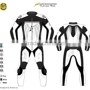 Motorbike Leather Suits for Women & Great Design / Style- PW-1202-Grey thumbnail-1
