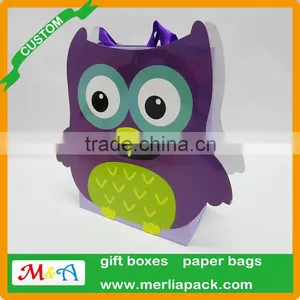 2016 Wholesale Luxury Gift Bags Merry Christmas Personalised Name Art Paper Owl Bags thumbnail-1