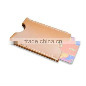 Genuine Leather ID Card Holder Bus Card Holder Embossed Logo Card Hlder thumbnail-1