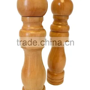 Decorative Basic Valentine Kitchen Gift Boxed Natural Bamboo Wooden Salt Shaker and Pepper Mill Grinder thumbnail-1