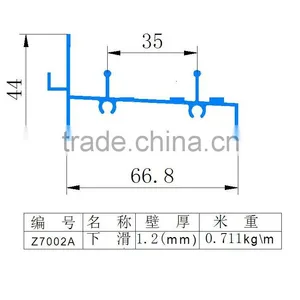 Z7002A Aluminum Eextruded Profile for 70 Series Sliding Window thumbnail-1