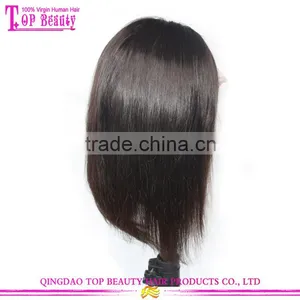 2016 New Style Glueless Human Hair Short Bob Wigs With Bangs Virgin Brazilian Lace Front Wig Bob Style thumbnail-3