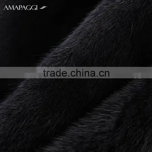 Factory Sale Black Slim Mink Fur Winter Coat for Ladies thumbnail-5