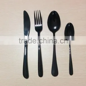 Glossy Black PVD Coating Cutley Set FDA LFGB Standard North America Market thumbnail-2