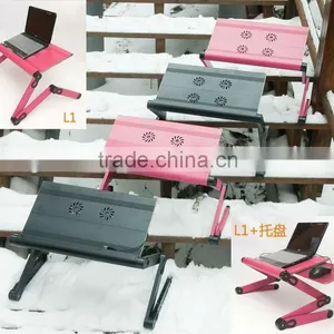 NEW LAPTOP LAP DESK FOLDABLE TABLE E-TABLE BED WITH USB COOLING FANS STAND thumbnail-1