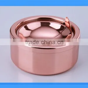 DCA009114R Stainless Steel Rose Golden Color Table Ashtray, Meatal Ashtray thumbnail-1