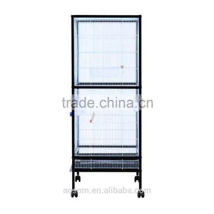 Pawhut 54"H Black/White Bird Flight Cage Stand thumbnail-2