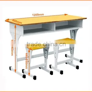 Classic Simple Style School Furniture Height Adjustable Metal Desk and Chair for Students thumbnail-2