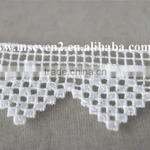Nice Design Chemical Lace Trim White 100% Polyester Water Soluable Lace Guipure Trim Lace for Ladies thumbnail-2