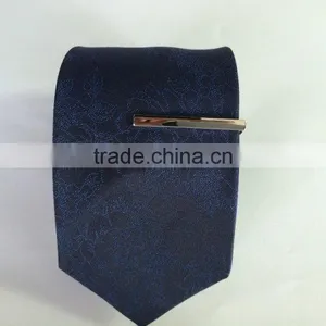 Men's Blue/black 100% Silk Tie With Flower Design thumbnail-1