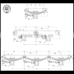 Round Axle Type Overslung Spring Trailer Suspension thumbnail-1