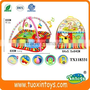 Baby Play Music Mat Crawling Carpet Kids Activities Blanket W/hanging Toys thumbnail-3