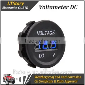 Car Motorcycle LED Digital Display Voltmeter Measure Meter DC 12V 24V thumbnail-1