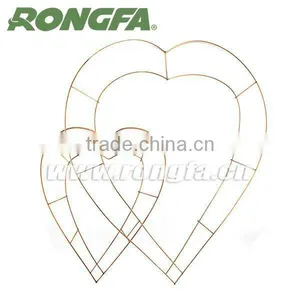 Decorating Flowers Double Ring Heart Shape Metal Wire Frames thumbnail-1