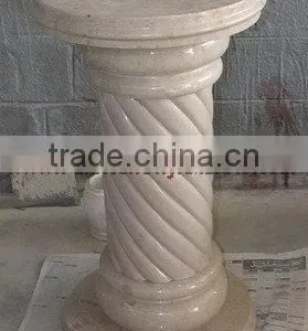 CUSTOM DESIGN VERONA BEIGE MARBLE PEDESTALS thumbnail-4