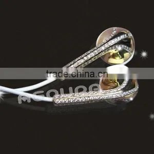 High Quality Gold Earphone With Diamond for Iphone 6, 24k Luxury In-ear Earphone,for Iphone Gold Earphone thumbnail-2