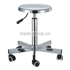 Rotary Round Stool With Gas Lift and Wheels thumbnail-3