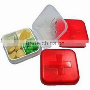 4 Compartments Medication Pocket Plastic Pill Box thumbnail-1