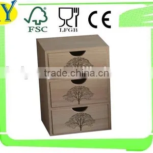 Wood Box With Drawers, Wood Chest Box With Drawers thumbnail-1