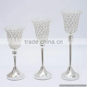 Silver Plated Crystal Votive Candle Holder thumbnail-1