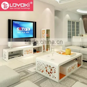New Design Beautiful Carving Flower TV Console With Drawer Eco-friendly Wood Furniture Easy Assembly Living Room Furniture thumbnail-2