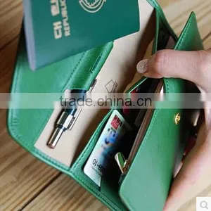 Multifunction Rfid Blocking Leather Passport Holder Wallet/ PU Travel Document Holder thumbnail-4