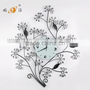 2015 China Factory Modern Luxury Tree Design Iron Art Quartz Wall Clock thumbnail-1