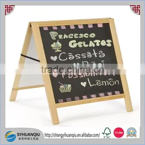 Wooden Double-Sided Sidewalk A-Frame Chalkboard - Black Write-on Surface, Natural Wood Frame thumbnail-1