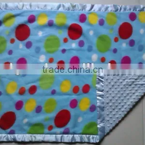 100% Polyester Printed Fleece Blanket With the Other Side Embossed Fleece With Satin Trim thumbnail-1