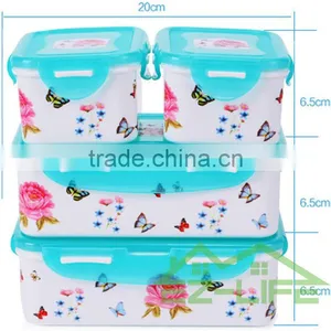 BPA Free Microwave Safe Seal Plastic Food Storage Containers With Lids 4 Pcs/set thumbnail-2