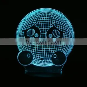 Lovely Emoji Expression Smile 3D Effect LED Night Light Unique Lighting Lamp thumbnail-5