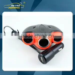3 Way 1A USB Car Cigarette Lighter Adapter Socket With CE Certification for IPhone , Tablet , Samsung thumbnail-1