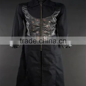 DRACULA BLACK LEATHER MEN COAT/CAPTAIN COAT/GENTLEMAN'S TAILCOAT thumbnail-1