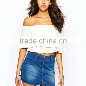 China Factory OEM ODM 2015 New Fashion Customized Off The Shoulder Top and Blouse thumbnail-1