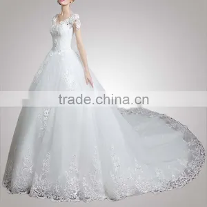 Stretchable Peter Pan Collar Luxury Of Bride Dress Reliable Supplier thumbnail-3