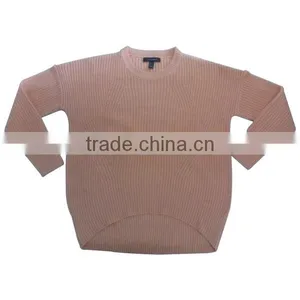 Ladies Long Sleeve Curved Hem Crew Neck Sweater (Garment Stock Lots/Apparel Stock/stocklots/Garment Apparel From Bangladesh) thumbnail-3