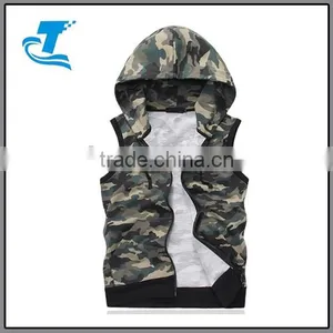Spring Sleeveless Camo Hoody Cropped Men Sports Suit thumbnail-2