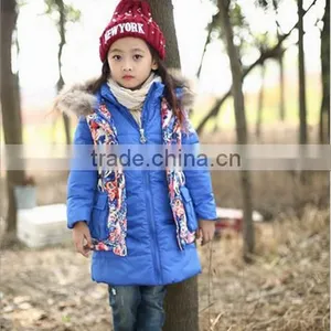 Two Pieces Long Winter Coat for Fancy Girl Children Frozen Coat for Winter thumbnail-1