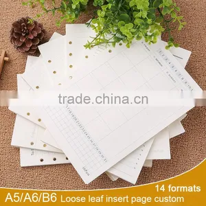 A5/A6/A7 Loose Leaf Insert Page ,planner Inside Page Custom Replaceable Inner Page thumbnail-1