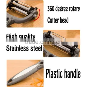 Stainless Potato Peeler Vegetable Slicer Cutter Kitchen Accessories 360 Degree Rotary Fruit Peeler Ultra Dual Julienne KC1092 thumbnail-3