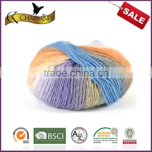 Nm 3.5 Rainbow Color Soft Feeling Wool/nylon Blend Yarn for Hand Knitting With Good Quality thumbnail-1