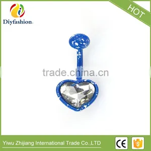 Fluorescence Surgical Trendy Stainless Steel Heart Shape Belly Buttoning Sexy Body Piercing Jewelry thumbnail-1