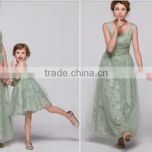 2015 New Design Floral Chiffon Mother and Daughter Clothing, Mother and Daughter Dress Design thumbnail-6